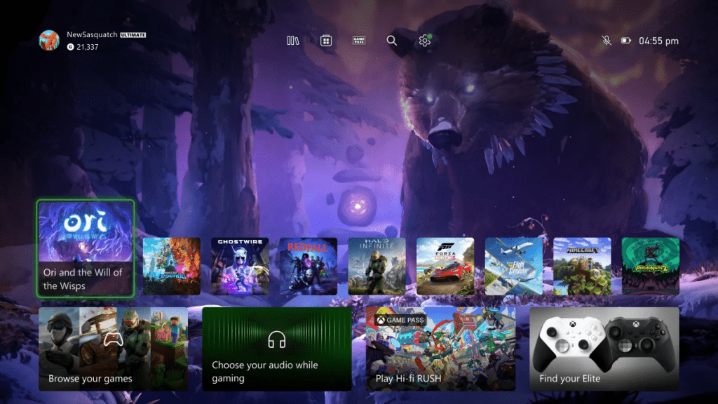 Dashboard do Xbox