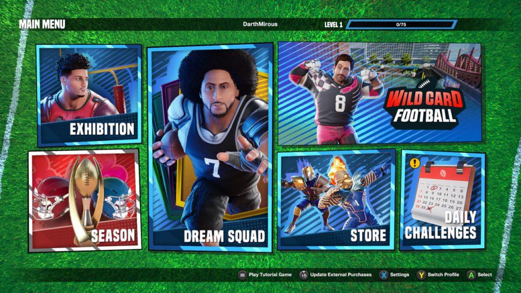 Wild Card Football Menu